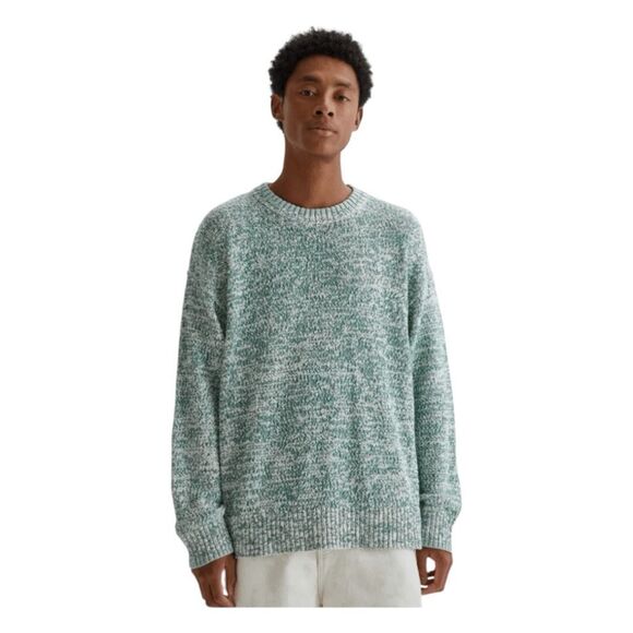BDG Urban Outfitters Clark Crewneck Sweater Heather Green White M - Picture 1 of 9